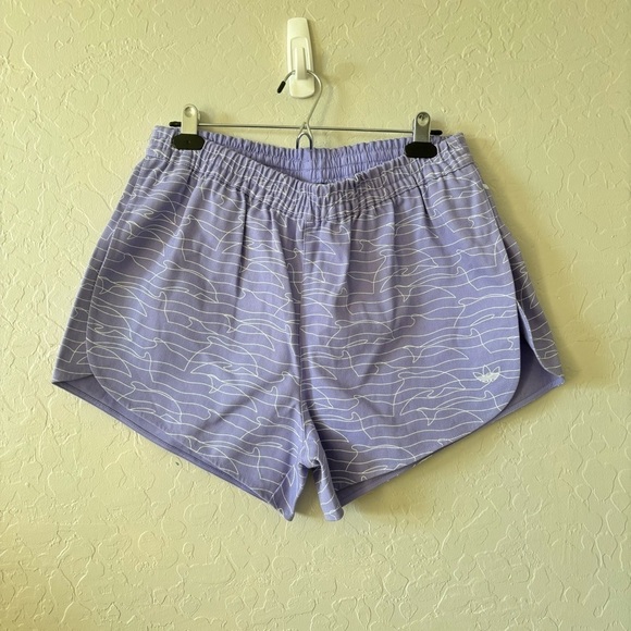 Adidas Light Purple Dolphin Print Elastic Waist Training Shorts Size Large - Picture 5 of 11